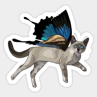 Ulysses Swallowtail Snowshoe Siamese Flitter Kitty Sticker